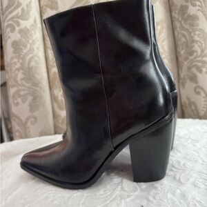 Franco Sarto Black Heeled Boots with Pointed Toe